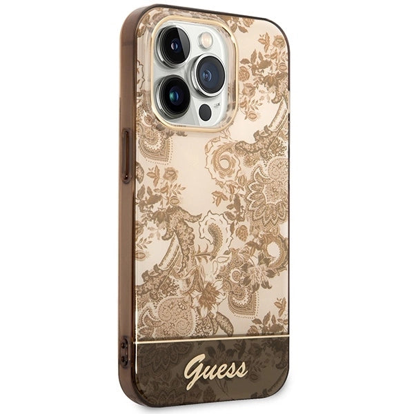 Guess GUHCP14XHGPLHC iPhone 14 Pro Max 6.7" ocher hardcase Porcelain Collection_3