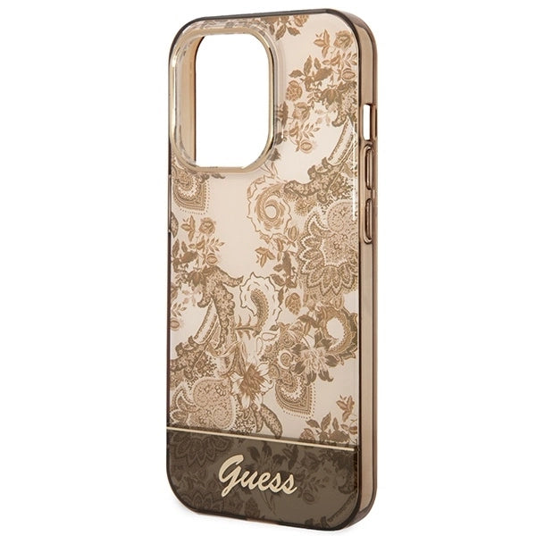 Guess GUHCP14XHGPLHC iPhone 14 Pro Max 6.7" ocher hardcase Porcelain Collection_5