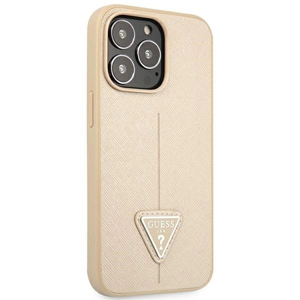 Guess GUHCP14XPSATLE iPhone 14 Pro Max 6,7 &quot;beige / beige hardcase SaffianoTriangle Logo_3
