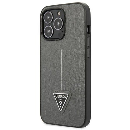 Guess GUHCP14XPSATLG iPhone 14 Pro Max 6.7 &quot;silver / silver hardcase SaffianoTriangle Logo_1