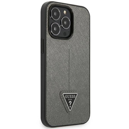 Guess GUHCP14XPSATLG iPhone 14 Pro Max 6.7 &quot;silver / silver hardcase SaffianoTriangle Logo_3