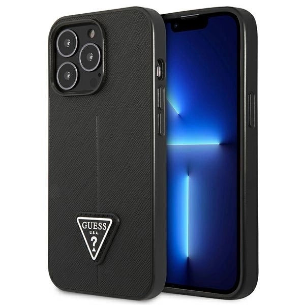 Guess GUHCP14XPSATLK iPhone 14 Pro Max 6,7 "black / black hardcase SaffianoTriangle Logo_0