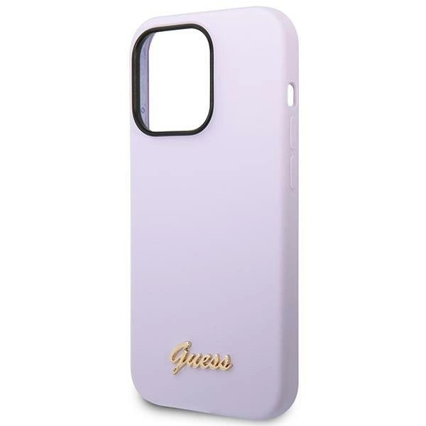 Guess GUHCP14XSLSMU iPhone 14 Pro Max 6.7&quot; purple/purple hard case Silicone Vintage Gold Logo_5