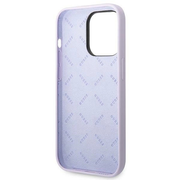 Guess GUHCP14XSLSMU iPhone 14 Pro Max 6.7&quot; purple/purple hard case Silicone Vintage Gold Logo_6