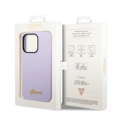 Guess GUHCP14XSLSMU iPhone 14 Pro Max 6.7&quot; purple/purple hard case Silicone Vintage Gold Logo_7