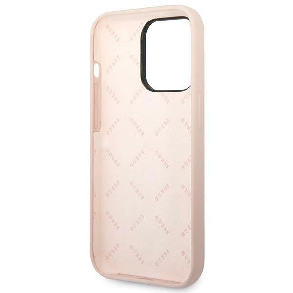 Guess GUHCP14XSLTGP iPhone 14 Pro Max 6.7" pink/pink hardcase Silicone Triangle_6