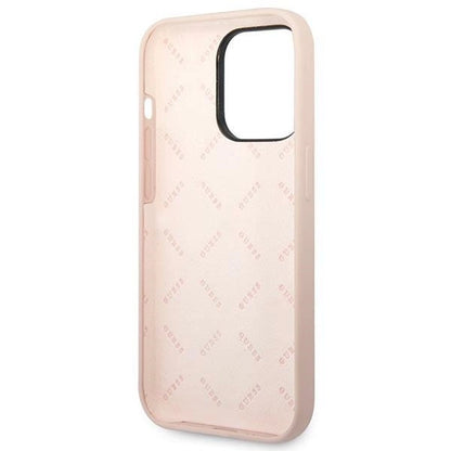 Guess GUHCP14XSLTGP iPhone 14 Pro Max 6.7" pink/pink hardcase Silicone Triangle_6