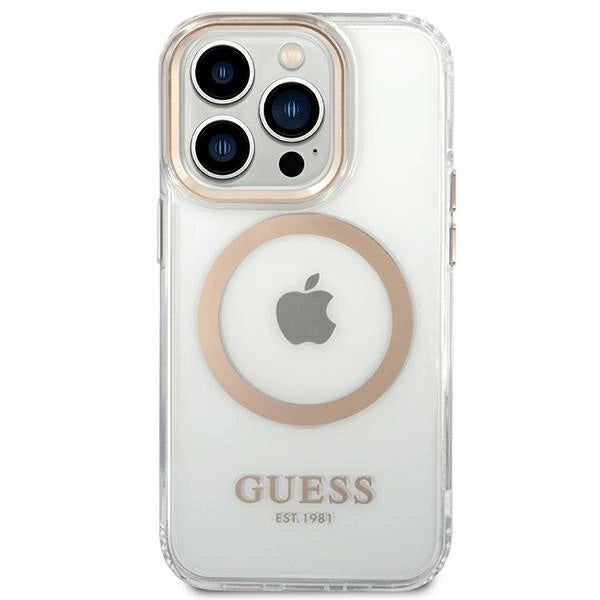 Guess GUHMP14LHTRMD iPhone 14 Pro 6.1 "gold / gold hard case Metal Outline Magsafe_2