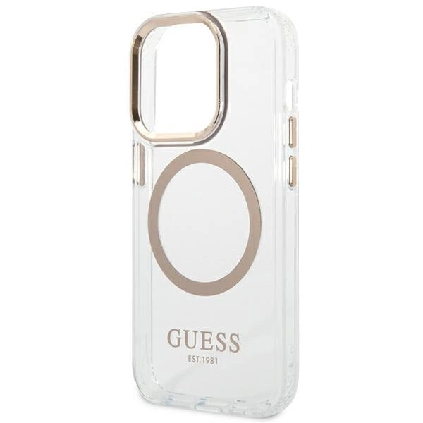 Guess GUHMP14LHTRMD iPhone 14 Pro 6.1 "gold / gold hard case Metal Outline Magsafe_5