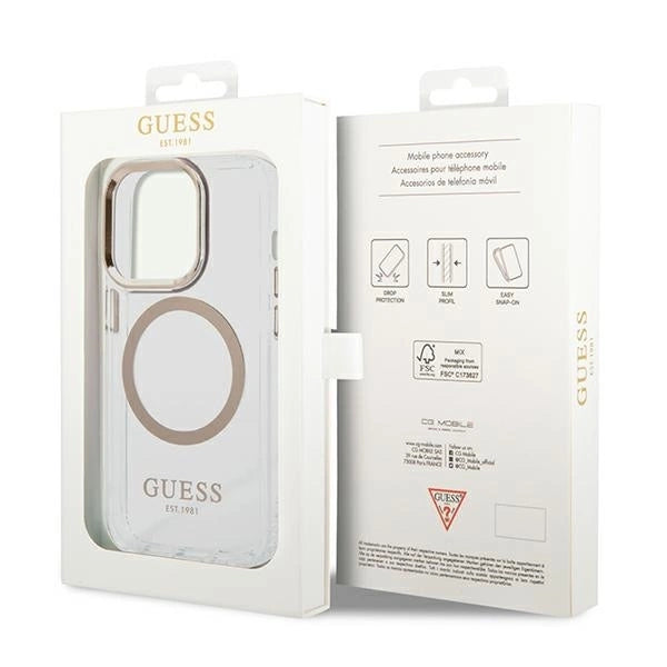 Guess GUHMP14LHTRMD iPhone 14 Pro 6.1 "gold / gold hard case Metal Outline Magsafe_7