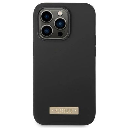 Guess GUHMP14LSBPLK iPhone 14 Pro 6.1" black/black hard case Silicone Logo Plate MagSafe_2
