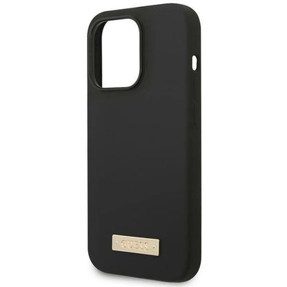 Guess GUHMP14LSBPLK iPhone 14 Pro 6.1" black/black hard case Silicone Logo Plate MagSafe_5