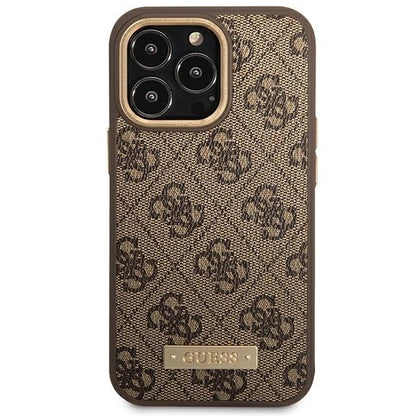 Guess GUHMP14LU4GPRW iPhone 14 Pro 6.1 "brown / brown hard case 4G Logo Plate MagSafe_2