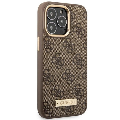 Guess GUHMP14LU4GPRW iPhone 14 Pro 6.1 "brown / brown hard case 4G Logo Plate MagSafe_3