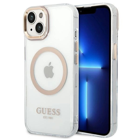 Guess GUHMP14MHTRMD iPhone 14 Plus 6.7 "gold / gold hard case Metal Outline Magsafe_0