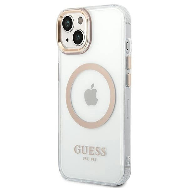 Guess GUHMP14MHTRMD iPhone 14 Plus 6.7 "gold / gold hard case Metal Outline Magsafe_1