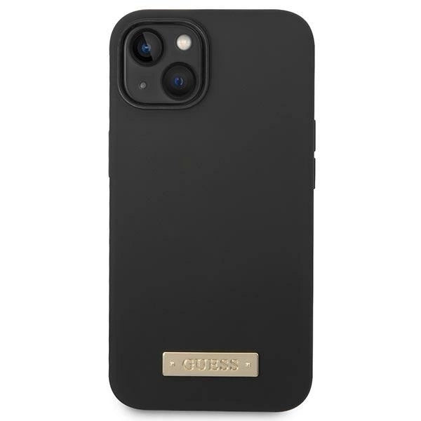 Guess GUHMP14MSBPLK iPhone 14 Plus 6.7" black/black hard case Silicone Logo Plate MagSafe_2