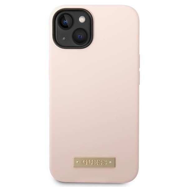 Guess GUHMP14MSBPLP iPhone 14 Plus 6.7 "pink / pink hard case Silicone Logo Plate MagSafe_2