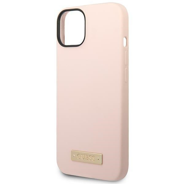 Guess GUHMP14MSBPLP iPhone 14 Plus 6.7 "pink / pink hard case Silicone Logo Plate MagSafe_5