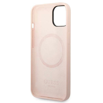 Guess GUHMP14MSBPLP iPhone 14 Plus 6.7 "pink / pink hard case Silicone Logo Plate MagSafe_6