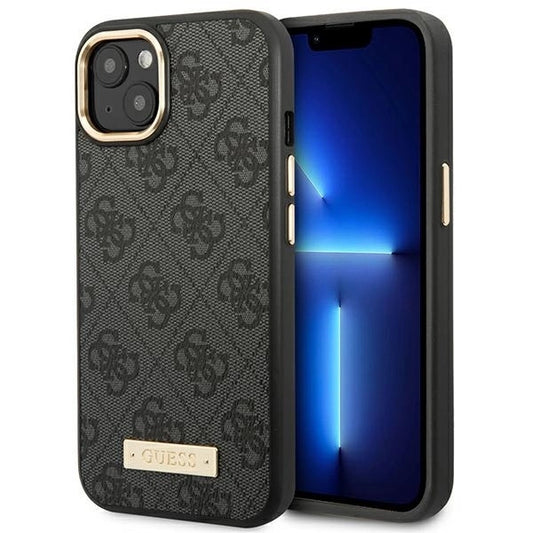 Guess GUHMP14MU4GPRK iPhone 14 Plus 6.7 "black / black hard case 4G Logo Plate MagSafe_0