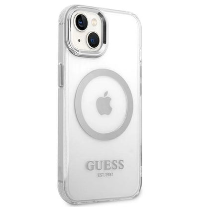 Guess GUHMP14SHTRMS iPhone 14 6.1&quot; silver/silver hard case Metal Outline Magsafe_3
