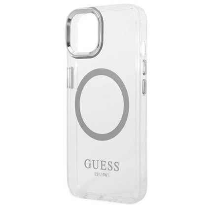 Guess GUHMP14SHTRMS iPhone 14 6.1&quot; silver/silver hard case Metal Outline Magsafe_5