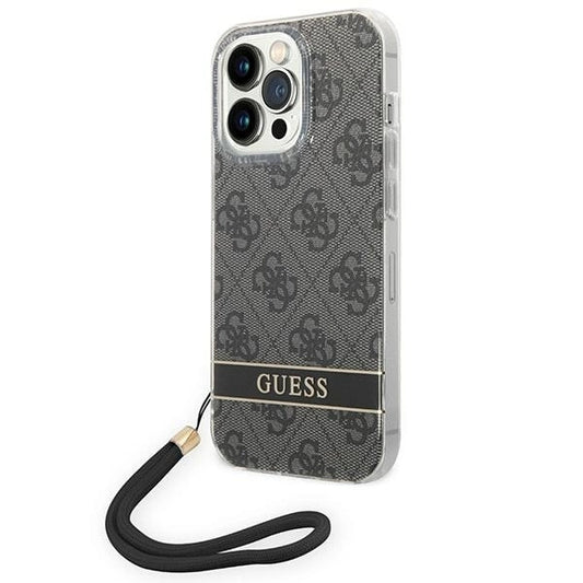 Guess GUOHCP14LH4STK iPhone 14 Pro 6.1 &quot;black / black hardcase 4G Print Strap_0