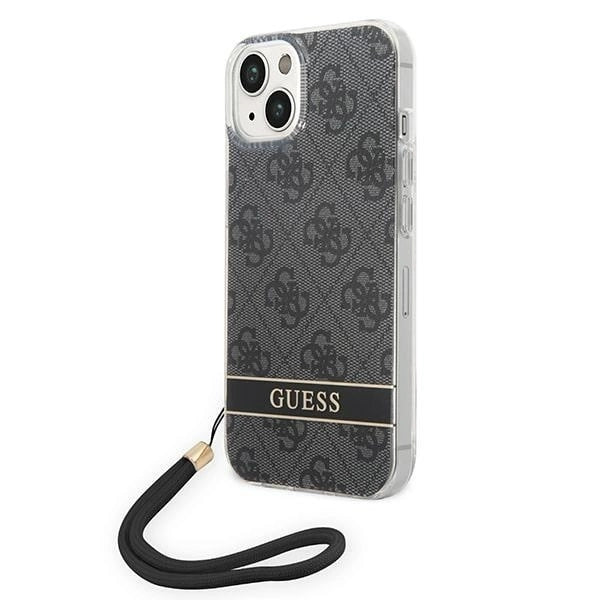 Guess GUOHCP14MH4STK iPhone 14 Plus 6.7 "black / black hardcase 4G Print Strap_0