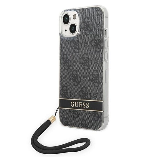 Guess GUOHCP14MH4STK iPhone 14 Plus 6.7 "black / black hardcase 4G Print Strap_0