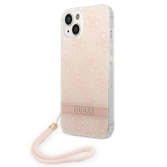 Guess GUOHCP14MH4STP iPhone 14 Plus 6.7 "pink / pink hardcase 4G Print Strap_0