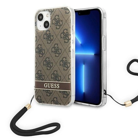 Guess GUOHCP14MH4STW iPhone 14 Plus 6.7 "brown / brown hardcase 4G Print Strap_0