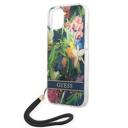 Guess GUOHCP14MHFLSB iPhone 14 Plus 6.7 "blue / blue hardcase Flower Strap_4