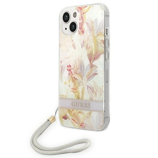 Guess GUOHCP14MHFLSU iPhone 14 Plus 6.7 "purple / purple hardcase Flower Strap_0
