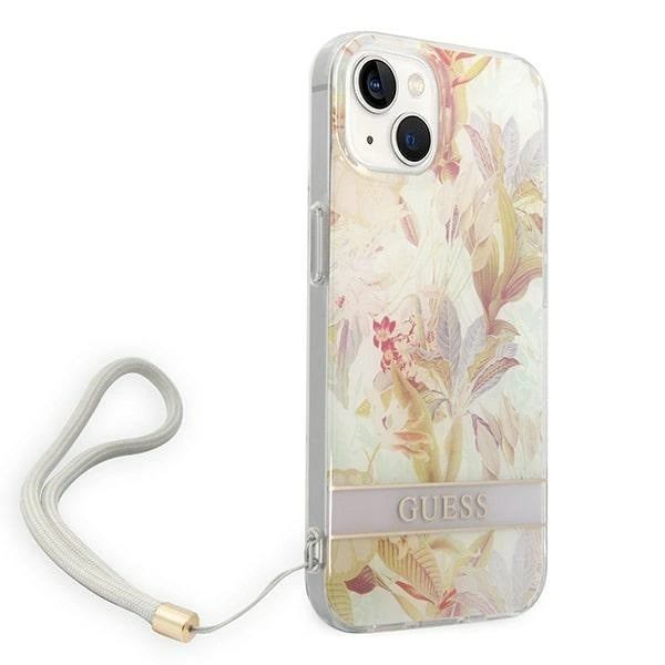 Guess GUOHCP14MHFLSU iPhone 14 Plus 6.7 "purple / purple hardcase Flower Strap_2