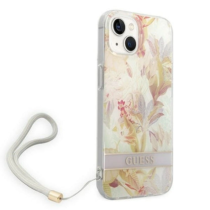 Guess GUOHCP14MHFLSU iPhone 14 Plus 6.7 "purple / purple hardcase Flower Strap_2