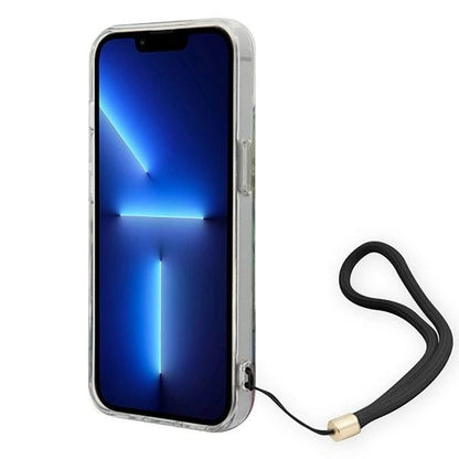 Guess GUOHCP14SHFLSB iPhone 14 6.1 "blue / blue hardcase Flower Strap_3