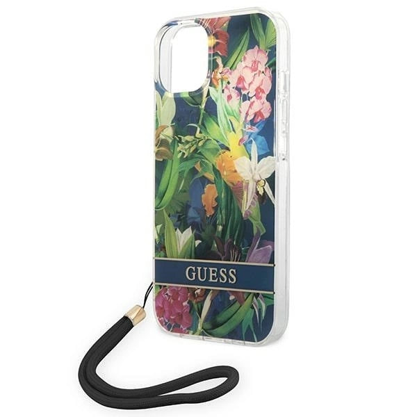 Guess GUOHCP14SHFLSB iPhone 14 6.1 "blue / blue hardcase Flower Strap_4