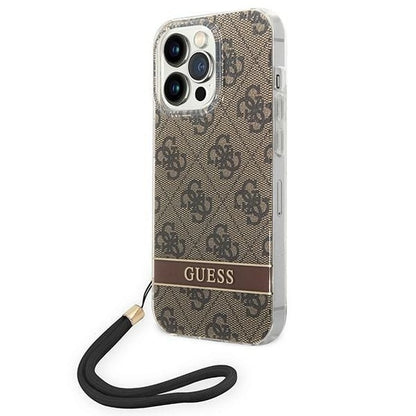 Guess GUOHCP14XH4STW iPhone 14 Pro Max 6.7 "brown / brown hardcase 4G Print Strap_0