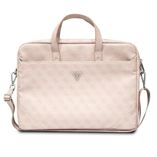Guess Saffiano 4G Triangle Logo bag for a 16'' laptop - pink_0