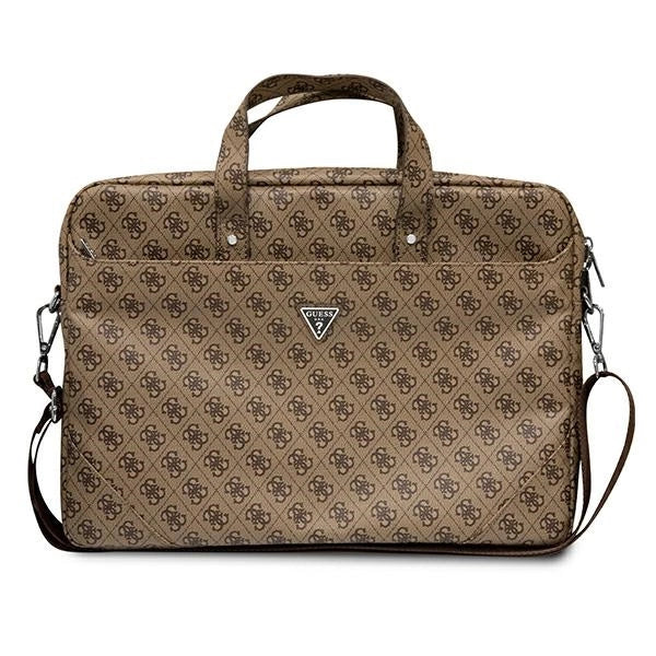 Guess Saffiano 4G Triangle Logo bag for a 16'' laptop - brown_0