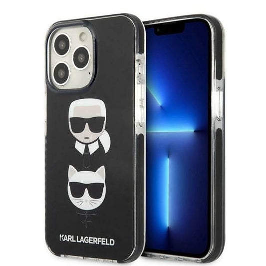 Karl Lagerfeld KLHCP13LTPE2TK iPhone 13 Pro / 13 6,1" hardcase czarny/black Karl&Choupette Head_0