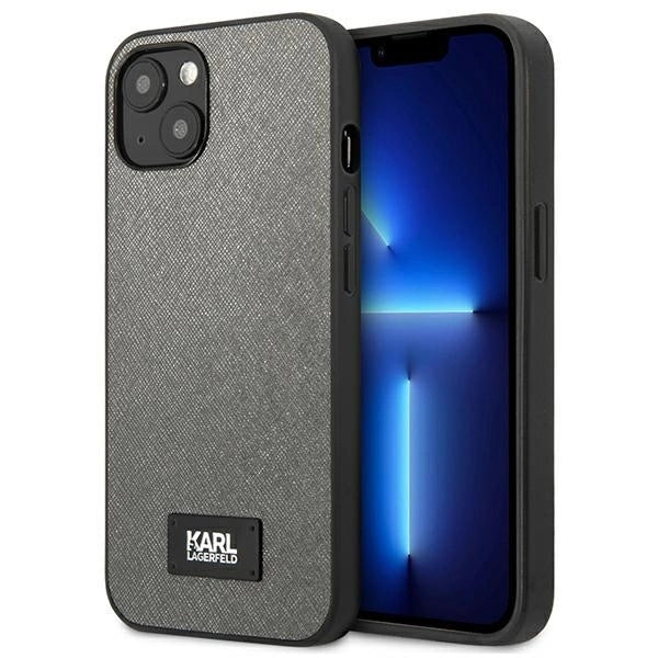 Karl Lagerfeld KLHCP13SSFMP2DG iPhone 13 mini 5,4 "hardcase silver / silver Saffiano Plaque_0