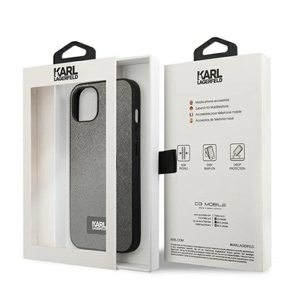 Karl Lagerfeld KLHCP13SSFMP2DG iPhone 13 mini 5,4 "hardcase silver / silver Saffiano Plaque_7