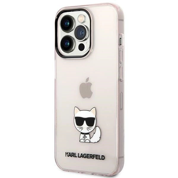 Karl Lagerfeld KLHCP14LCTTRI iPhone 14 Pro 6.1 "hardcase pink / pink Transparent Choupette Body_1