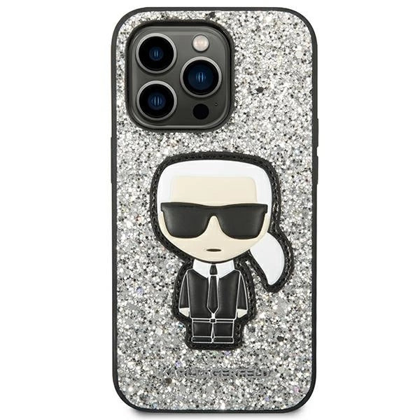 Karl Lagerfeld KLHCP14LGFKPG iPhone 14 Pro 6.1 "hardcase silver / silver Glitter Flakes Ikonik_2