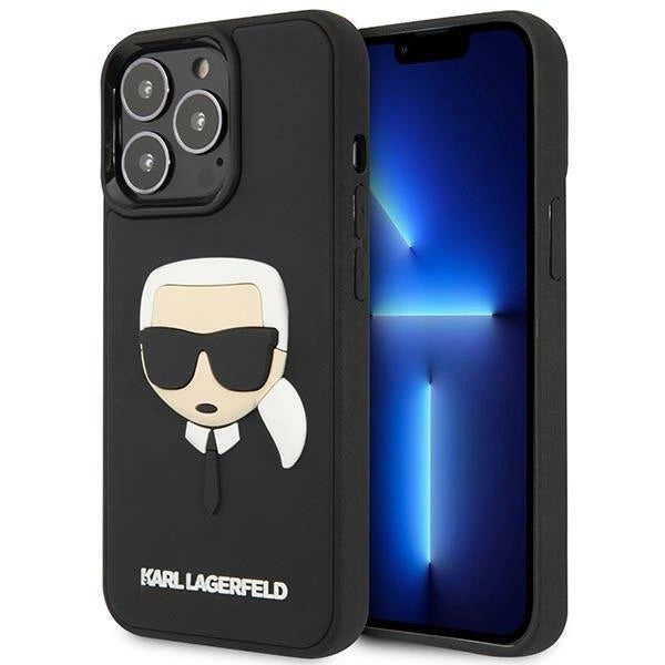 Karl Lagerfeld KLHCP14LKH3DBK iPhone 14 Pro 6.1 "black / black hardcase 3D Rubber Karl`s Head_0