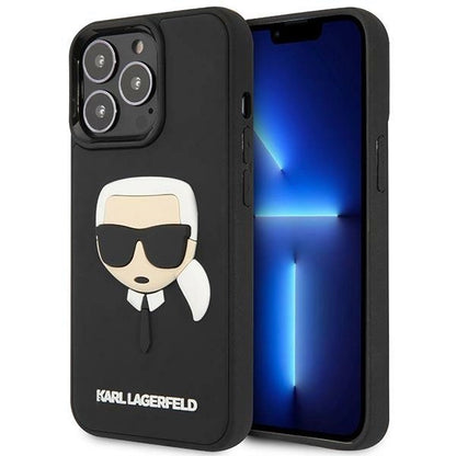 Karl Lagerfeld KLHCP14LKH3DBK iPhone 14 Pro 6.1 "black / black hardcase 3D Rubber Karl`s Head_0