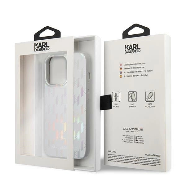 Karl Lagerfeld KLHCP14LLGMMSV3 iPhone 14 Pro 6.1 "hardcase silver / silver Monogram Iridescent_7
