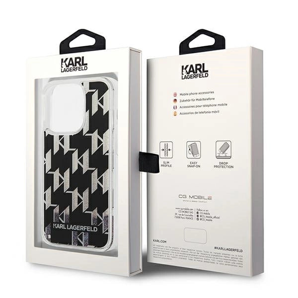 Karl Lagerfeld KLHCP14LLMNMK iPhone 14 Pro 6.1 "hardcase black / black Liquid Glitter Monogram_7
